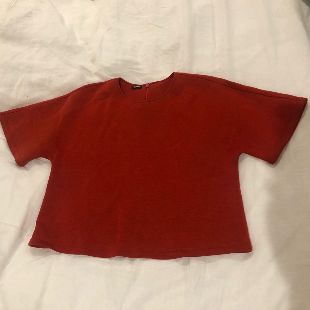 Jil Sander Navy Neoprene-Feel Boxy Top